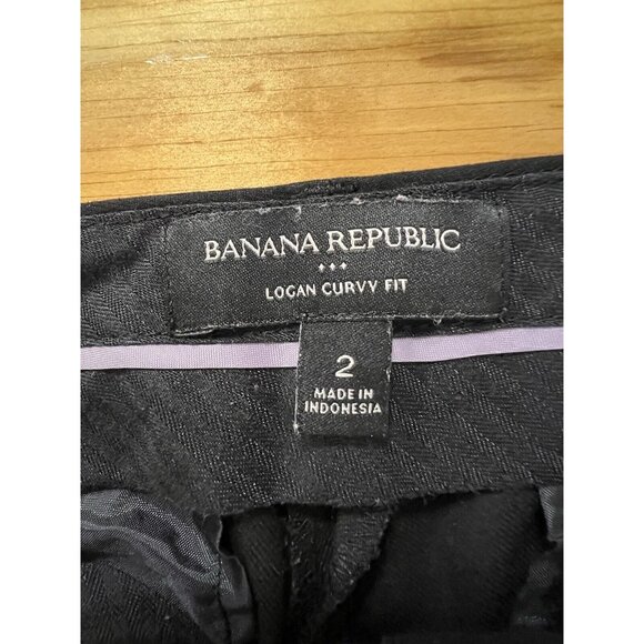 Banana Republic Dress Pants Logan Curvy Fit Women Size 2‎ Black Polyester Blend - Picture 5 of 11